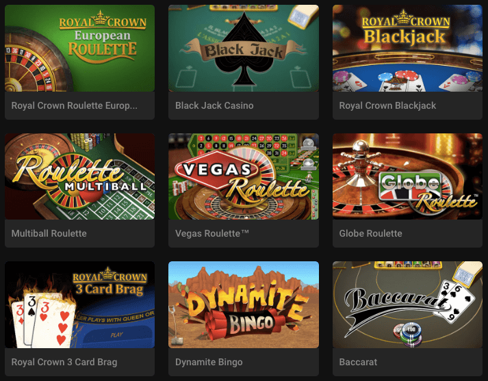 Auswahl an Casino-Spielen, die im Stargames Casino spielbar sind