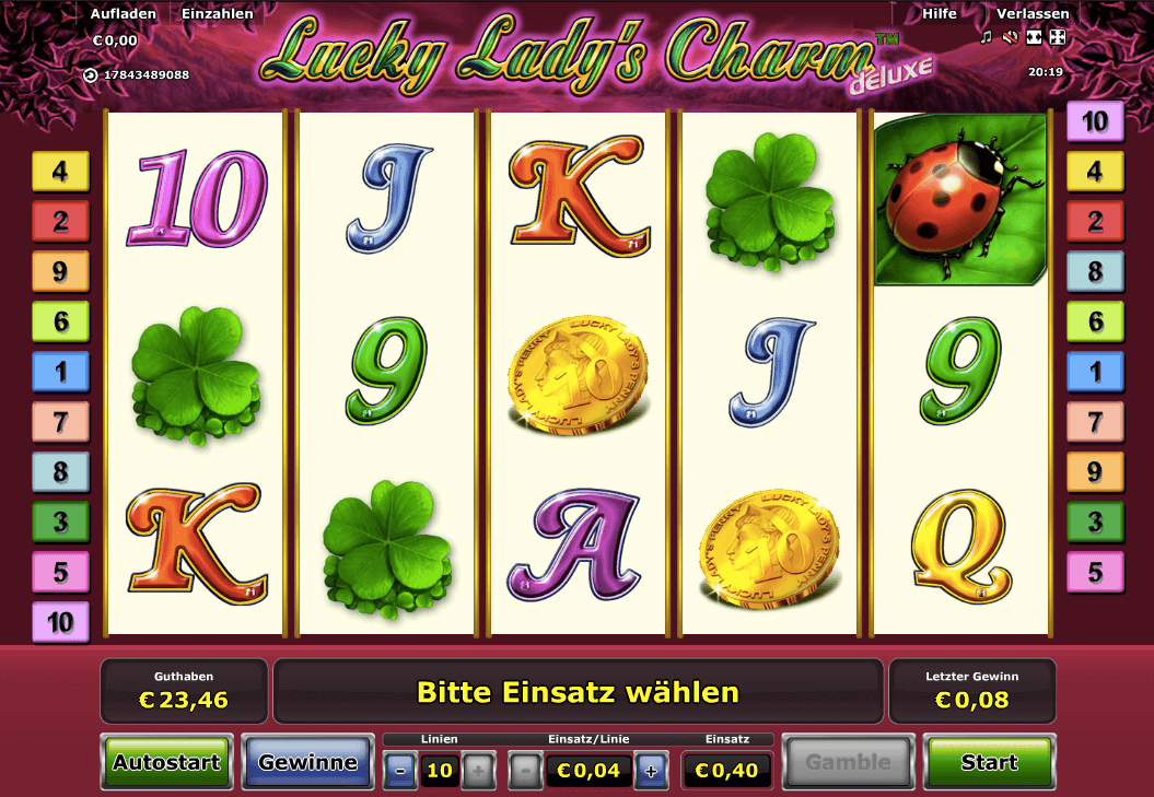 Aufbau des Spielautomaten Lucky Ladys Charme Deluxe