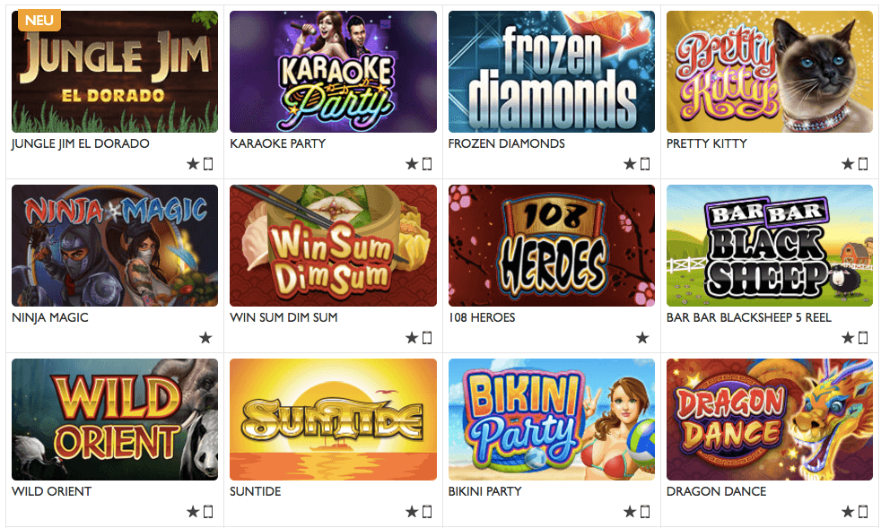 Spielautomaten Ausschnitt im Red Flush Casino