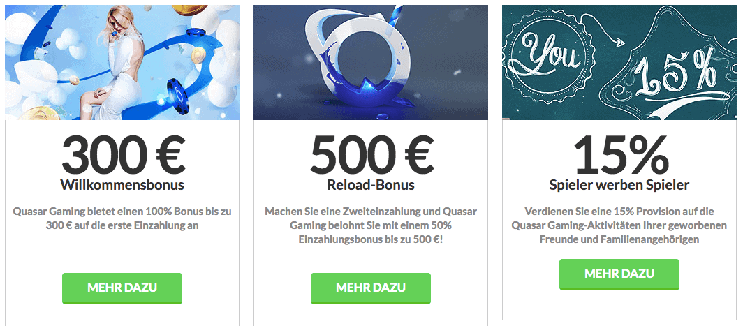 Bonusangebote von Quasar-Gaming