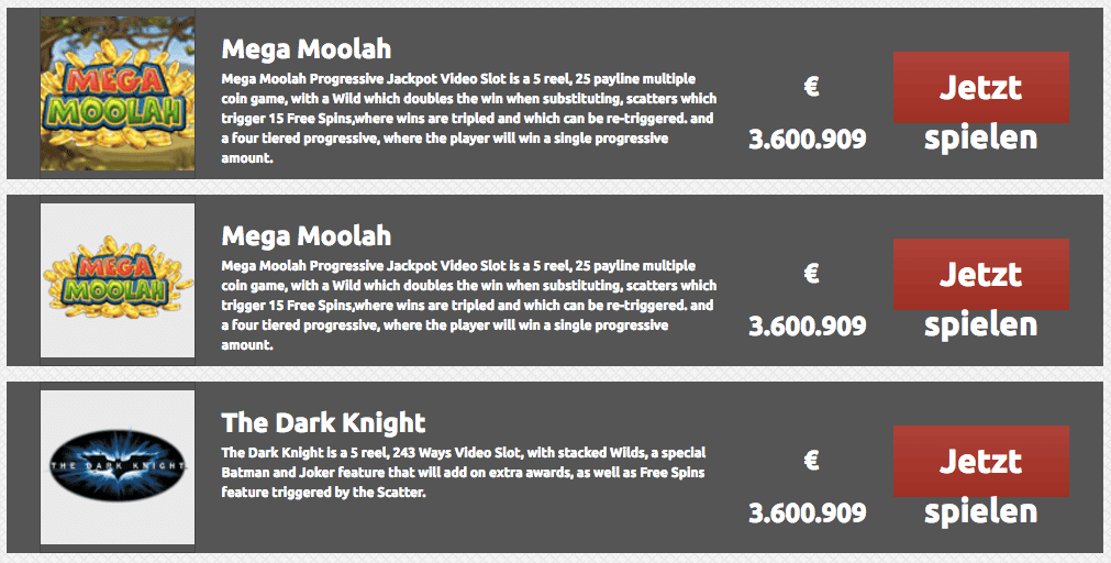 Jackpot-Spiele bei Flamantis