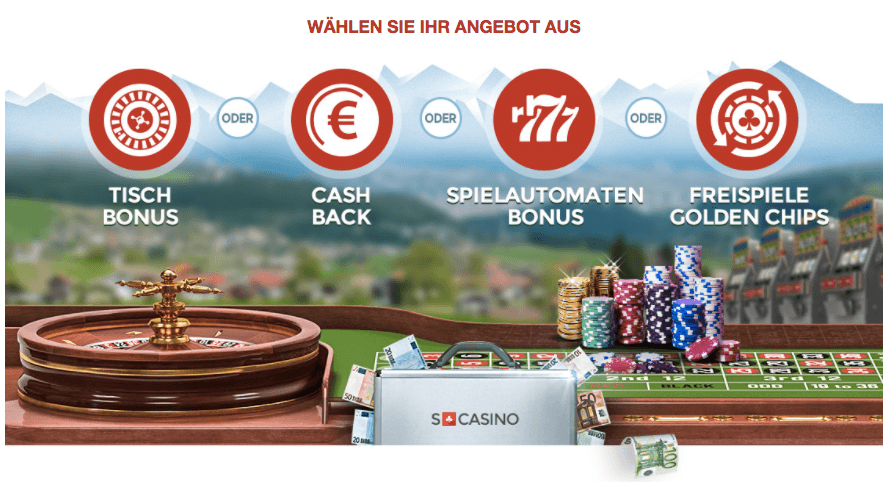 Bonusangebots Auswahl im SCasino