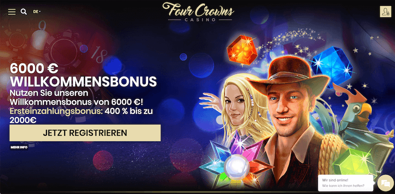Startseite des 4 Crowns Casinos