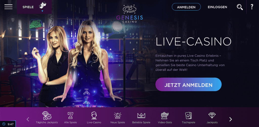 Live Casino bei Genesis