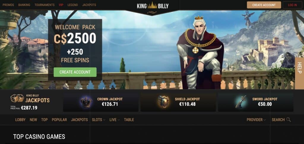 king billy casino desktop version