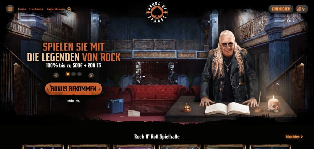 house of spades casino homepage