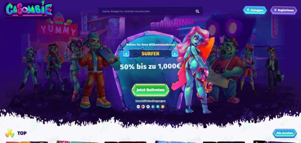 casombie casino homepage