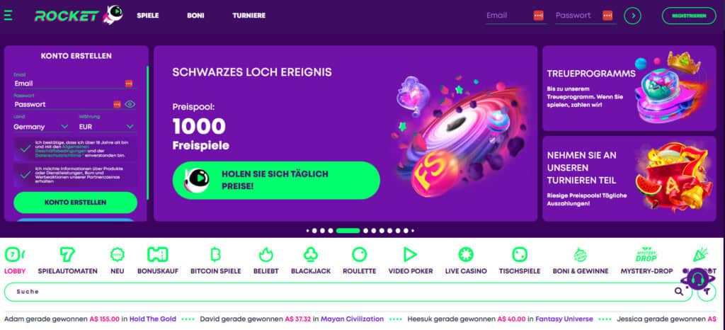 casino rocket homepage