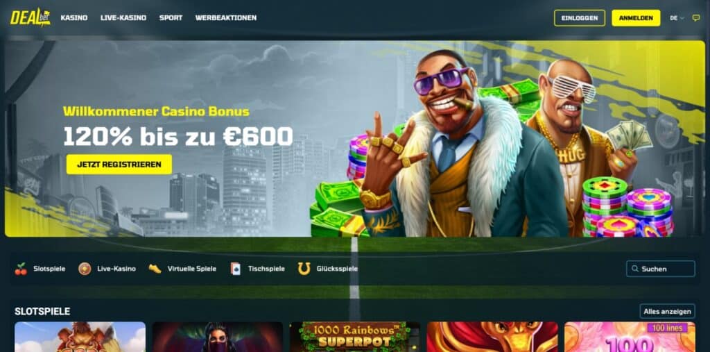 dealbet casino desktop screenshot