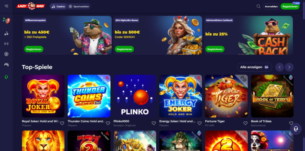 lazybar casino desktop screenshot